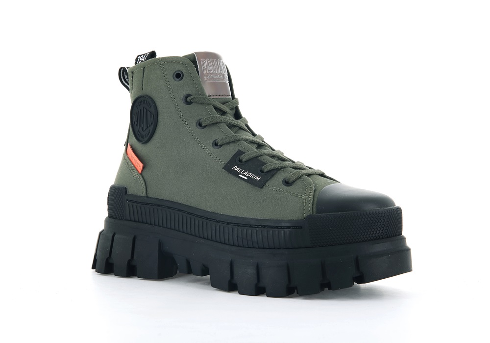 Zapatos Altas Palladium REVOLT HI TX Mujer Verde Oliva | Costa Rica-47136